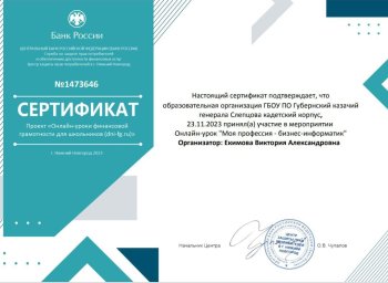 Онлайн-урок "Моя профессия - бизнес-информатик"